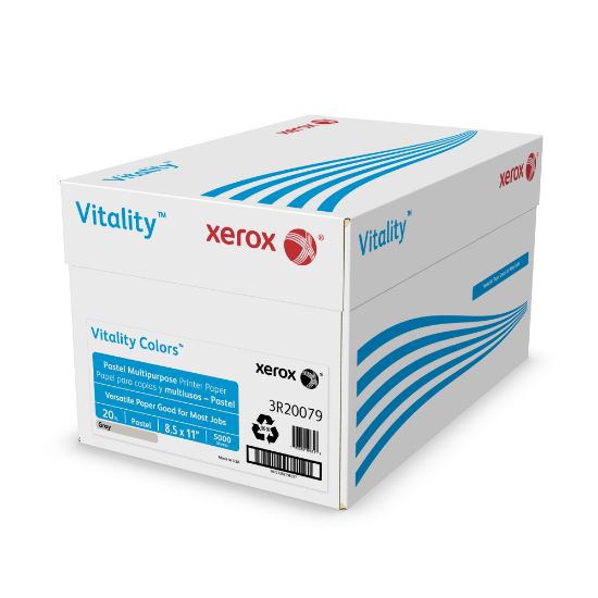 Picture of Xerox Vitality Colors Pastel Color Multi-Use Printer & Copy Paper, Gray, Letter (8.5in x 11in), 5000 Sheets Per Case, 20 Lb, 30% Recycled, Case Of 10 Reams