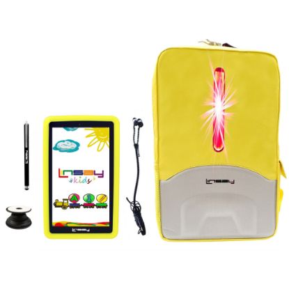 Picture of Linsay F7 Tablet, 7in Screen, 2GB Memory, 64GB Storage, Android 13, Kids Yellow LED