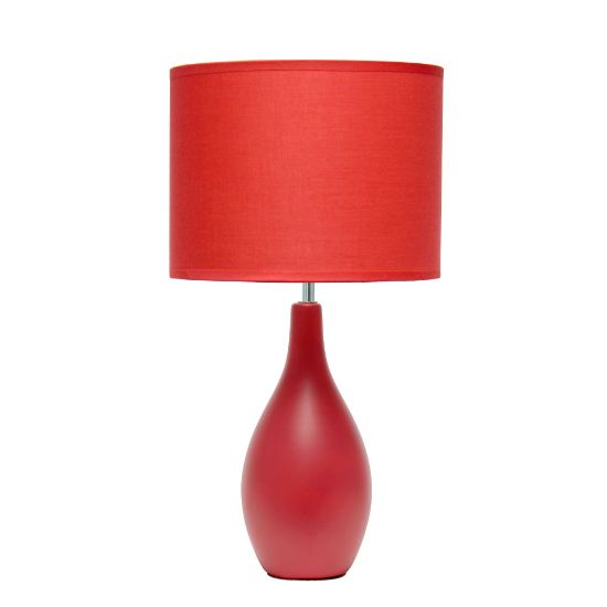 Picture of Simple Designs Bowling Pin Base Table Lamp, 19inH, Red Shade/Red Base