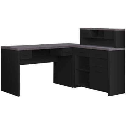 Picture of Monarch Specialties Jade 63inW L-Shaped Computer Desk With 59inW Return, Black/Gray