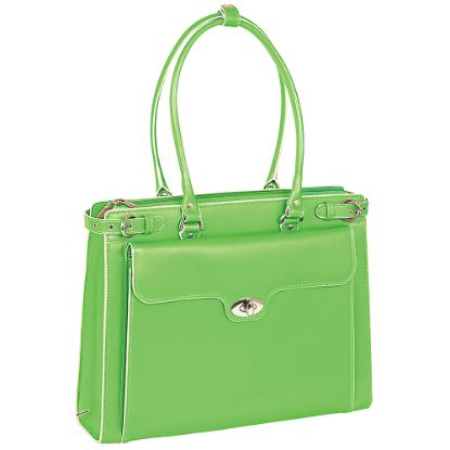 Picture of McKlein Winnetka Italian Leather Briefcase, Green