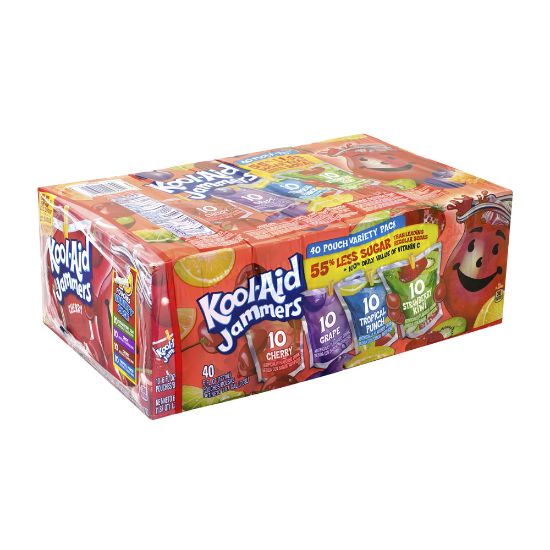 Picture of Kraft Kool-Aid Jammers Juice Pouch Variety Pack, 6 Oz, Pack of 40 Pouches