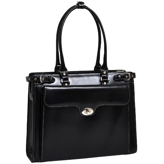 Picture of McKlein Winnetka Italian Leather Briefcase, Black