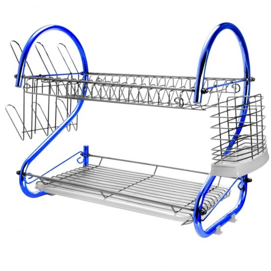 Picture of Megachef 16in Counter Top Drying Dish Rack, Blue