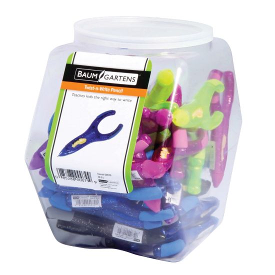 Picture of Baumgartens TwistN Write PenAgain Pencils, 0.2 mm, Assorted Barrel Colors, Tub Of 48