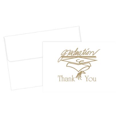 Picture of Great Papers! Thank You Cards For Graduation, 4 7/8in x 3 3/8in, Gold/White, Pack Of 20