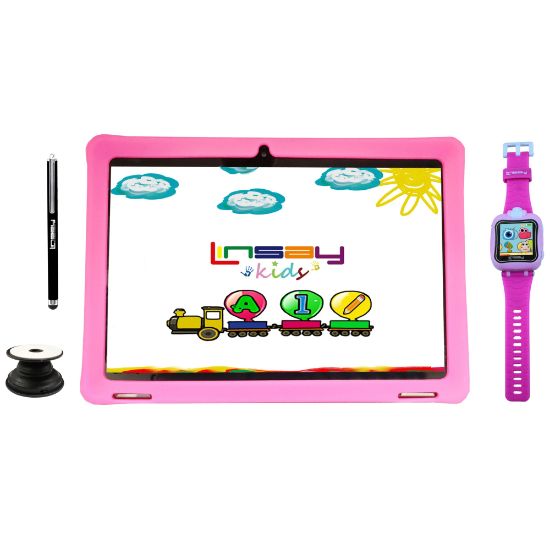 Picture of Linsay F10IPS Tablet, 10.1in Screen, 2GB Memory, 64GB Storage, Android 13, Kids Pink