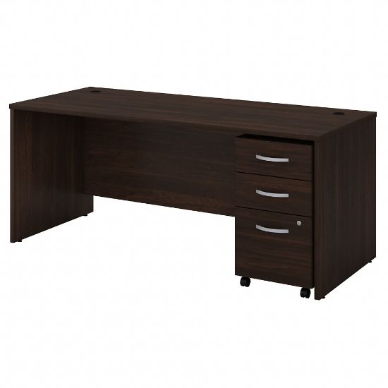 Picture of Bush Business Furniture Studio C Office 72inW Computer Desk With Mobile File Cabinet, Black Walnut, Standard Delivery