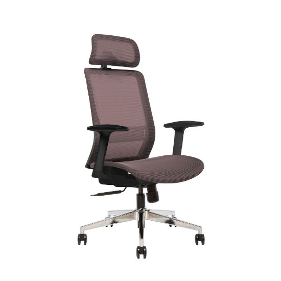 Picture of Sinfonia Sing Ergonomic Mesh High-Back Task Chair, Adjustable Height Arms, Headrest, Copper/Black