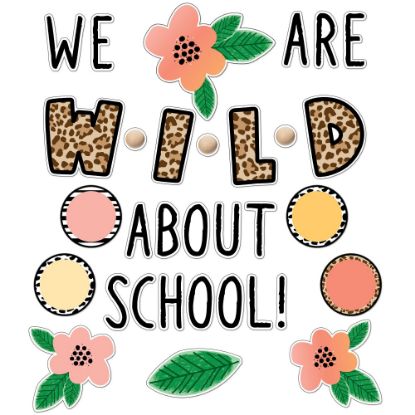 Picture of Schoolgirl Style Simply Safari We Are Wild About School Bulletin Board Set, Set Of 99 Pieces