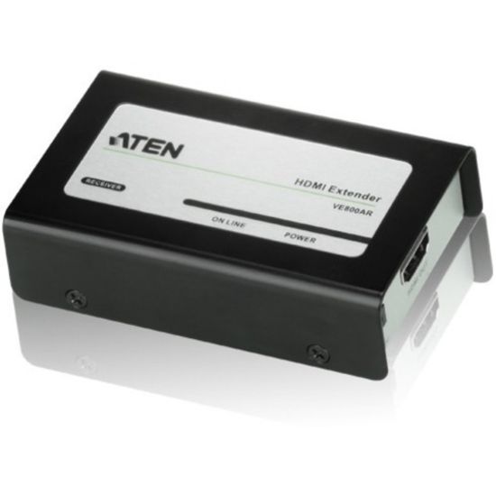 Picture of ATEN VE800AR HDMI Receiver - 1 Output Device - 200 ft Range - 2 x Network (RJ-45) - 1 - Full HD - 1920 x 1080 - Twisted Pair - Category 5e