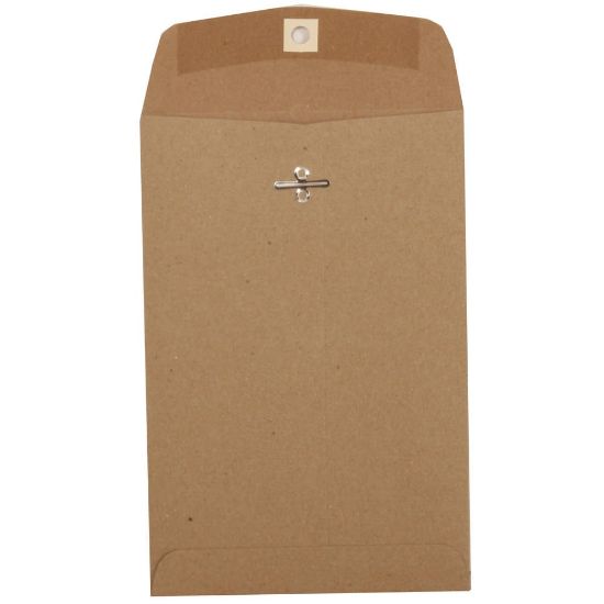 Picture of JAM Paper Open-End 6in x 9in Manila Envelopes, Gum Closure, Brown Kraft, Pack Of 25