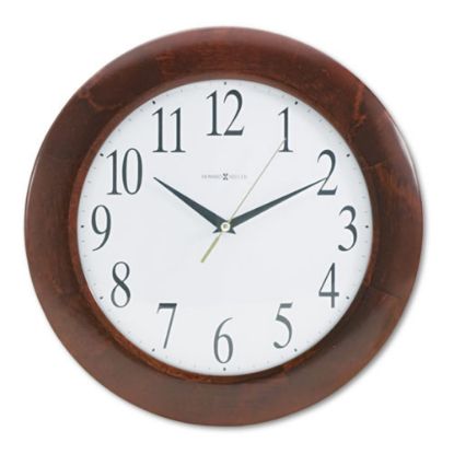 Picture of Howard Miller Corporate Wall Clock - Analog - Quartz - White Main Dial - Cherry/Wood Case - Cherry Finish