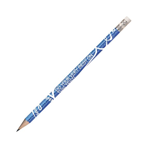 Picture of Musgrave Pencil Co. Motivational Pencils, 2.11 mm, #2 Lead, Sharpen Your Testing Skills, Blue/White, Pack Of 144