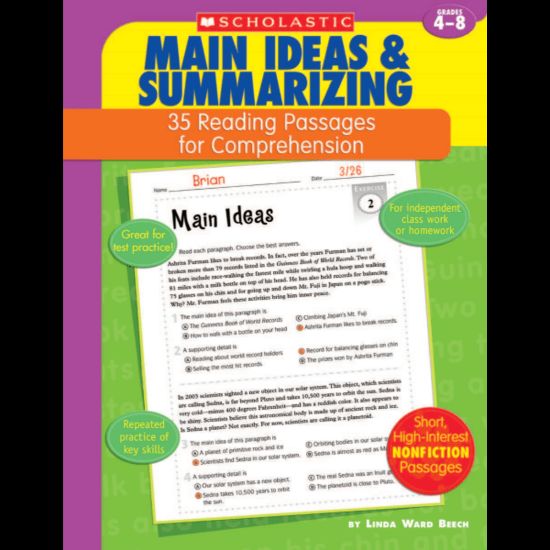 Picture of Scholastic Comprehension - Main Idea - Grades 4-8