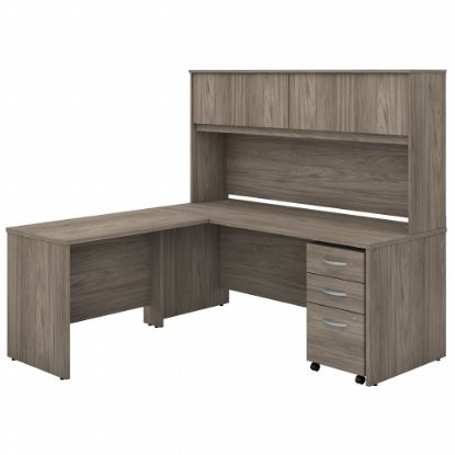 Picture of Bush Business Furniture Studio C 72inW x 30inD L-Shaped Desk With Hutch, Mobile File Cabinet And 42inW Return, Modern Hickory, Standard Delivery