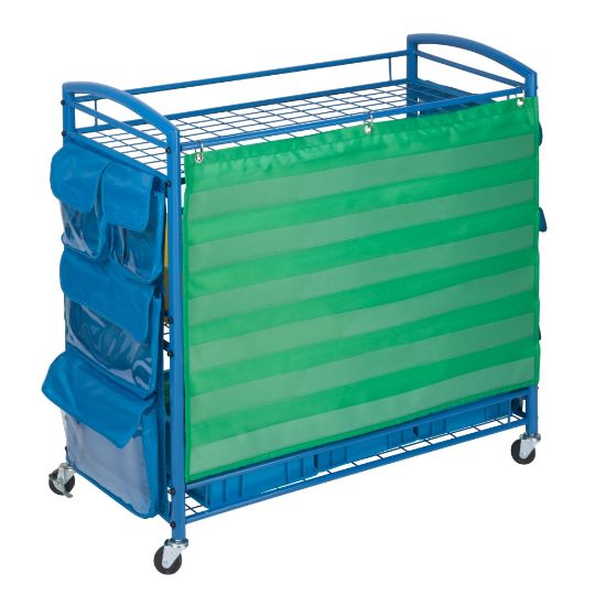 Picture of Honey-can-do All-purpose Teaching Cart - Metal - 34in Length x 13.6in Width x 24.1in Height - Steel Frame - Blue - 1