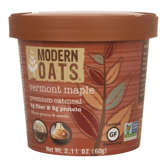 Picture of Modern Oats Premium Oatmeal Cups, Vermont Maple, 2.11 Oz, Pack Of 12 Cups