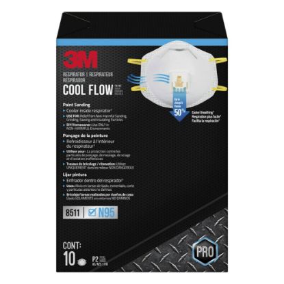 Picture of 3M Cool Flow Paint Sanding Valved Respirator N95, 8511P10-DC-PS, Pack of 10