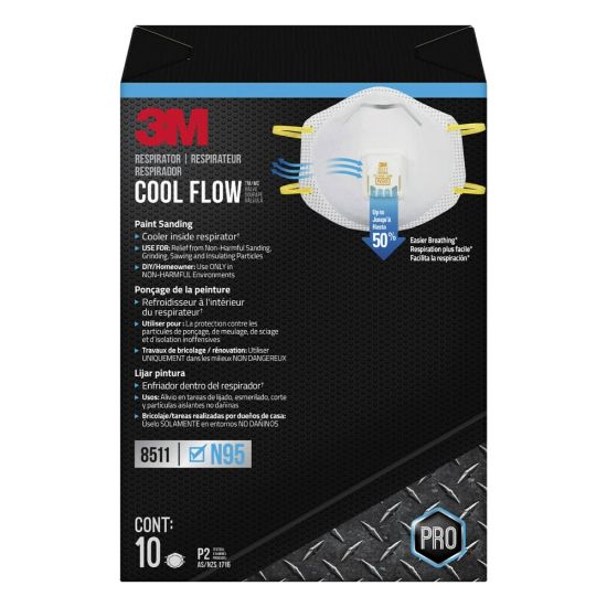 Picture of 3M Cool Flow Paint Sanding Valved Respirator N95, 8511P10-DC-PS, Pack of 10