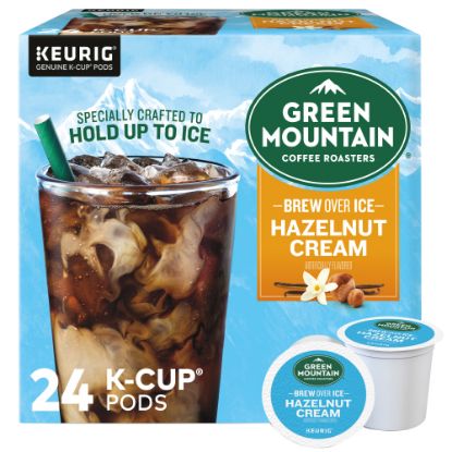 Picture of Green Mountain Coffee Single-Serve K-Cup Pods, Medium Roast, Brew Over Ice Hazelnut, Carton Of 24