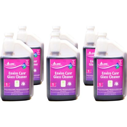 Picture of RMC Enviro Care Glass Cleaner - Concentrate - 32 fl oz (1 quart) - 6 / Carton - Bio-based, Streak-free, Ammonia-free, Alcohol-free - Purple