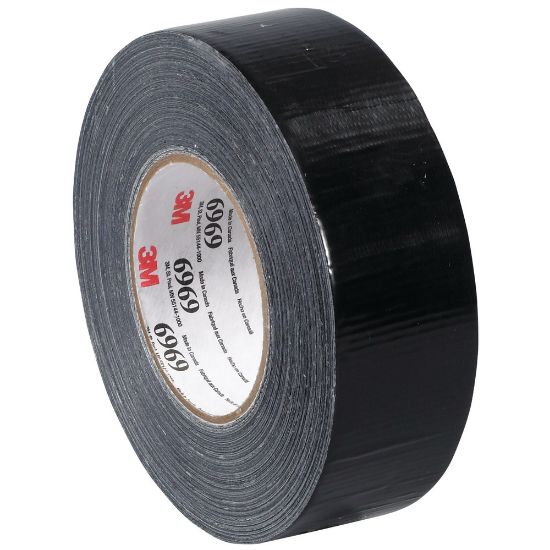 Picture of 3M Highland 6969 Duct Tape, 3in Core, 2in x 180ft, Black, Case Of 3