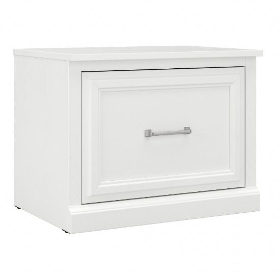 Picture of Bush Furniture Woodland 24inW Small Shoe Bench With Drawer, White Ash, Standard Delivery