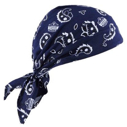 Picture of Ergodyne Chill-Its 6710CT Evaporative Cooling Triangle Hats With Cooling Towels, Navy Western, Pack Of 6 Hats