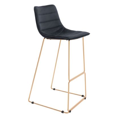 Picture of Zuo Modern Adele Bar Stools, Black/Gold, Set Of 2 Stools