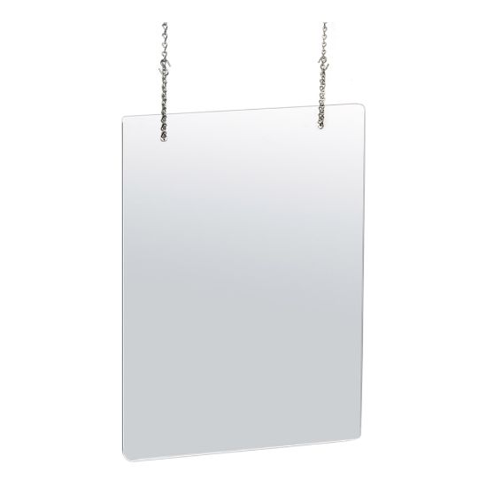 Picture of Azar Displays Hanging Adjustable Cashier Shields/Sneeze Guards, 23-1/2in x 31-1/2in, Clear, Pack Of 2 Shields