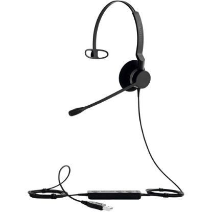 Picture of Jabra BIZ 2300 USB UC Wired Mono Headset - Mono - USB - Wired - Over-the-head - Monaural - Supra-aural - Noise Cancelling, Noise Reduction Microphone