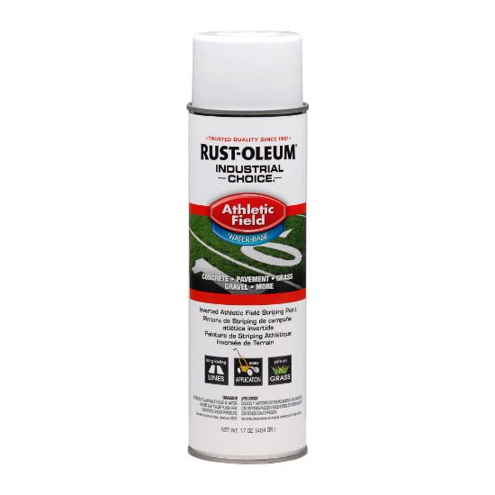 Picture of Rust-Oleum Industrial Choice AF1600 System Athletic Field Inverted Striping Paint, 17 Oz, White, Case Of 12 Cans