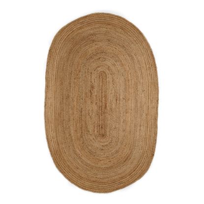 Picture of Anji Mountain Kerala Natural Jute Rug, Oval, 6ft x 9ft, Tan