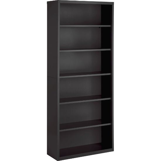 Picture of Lorell Fortress 82inH 6-Shelf Contemporary Bookcase, Gray/Dark Finish, Standard Delivery