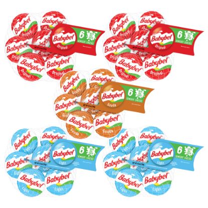 Picture of Babybel Mini Variety Cheese Wheels, 1 Oz, 6 Wheels Per Pack, Case Of 5 Packs