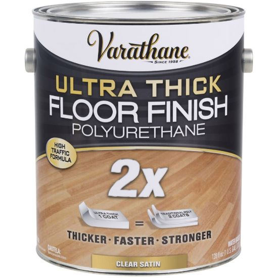 Picture of Varathane Ultra Thick 2X Floor Finish Polyurethane, 1 Gallon, Clear Satin, Pack Of 2 Cans