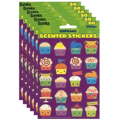 Picture of Eureka Scented Stickers, Cupcake, 80 Stickers Per Pack, Set Of 6 Packs