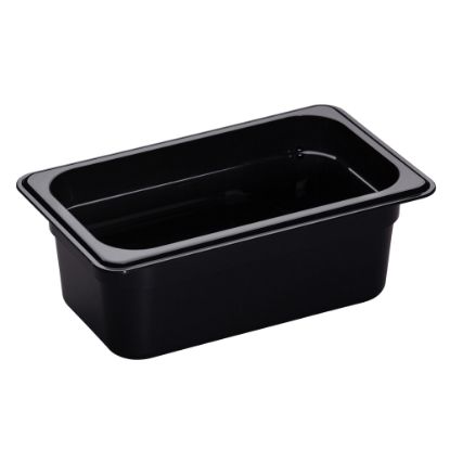 Picture of Cambro Camwear GN 1/4 Size 4in Food Pans, 4inH x 6-3/8inW x 10-1/2inD, Black, Set Of 6 Pans