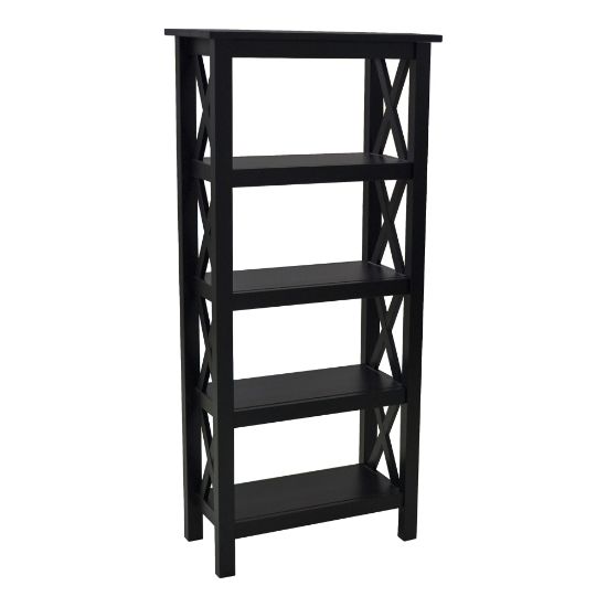 Picture of Linon Dallin 55inH 4-Shelf Home Office Bookcase, Black