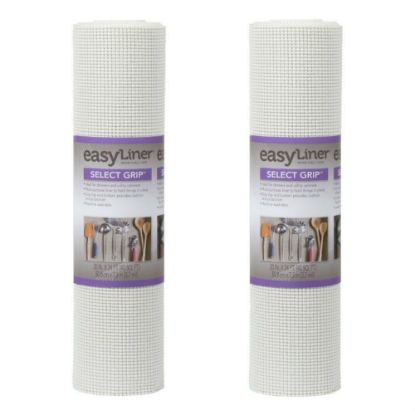 Picture of Duck Brand 281877 Select Grip EasyLiner Non-Adhesive Shelf And Drawer Liner, 20in x 24ft, White, Pack Of 2 Rolls