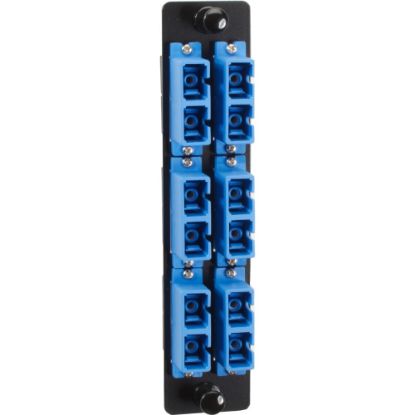 Picture of Black Box High-Density Adapter Panel, Ceramic Sleeves, (6) SC Duplex Pairs, Blue - 6 x SC Duplex - 6 Port(s) - 6 x RJ-11 - 6 x Duplex