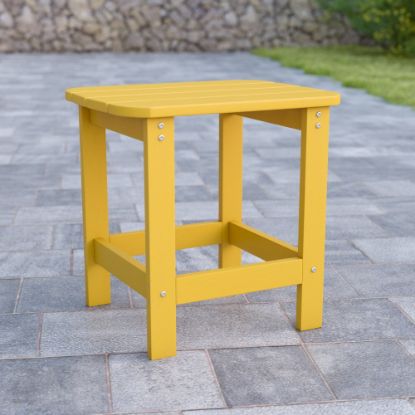 Picture of Flash Furniture Charlestown All-Weather Adirondack Side Table, 18-1/4inH x 18-3/4inW x 15inD, Yellow