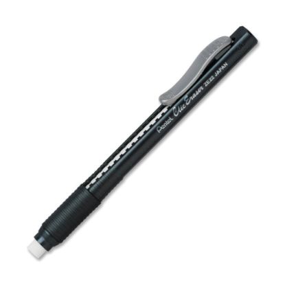 Picture of Pentel Rubber Grip Clic Eraser - Lead Pencil - Refillable - Pen - Retractable, Latex-free Grip, Ghost Resistant, Pocket Clip - 1Each - Black