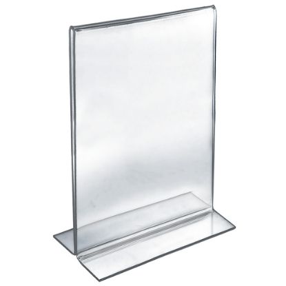 Picture of Azar Displays Double-Foot Acrylic Sign Holders, 17in x 11in, Clear, Pack Of 10