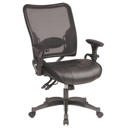 Picture of Office Star Professional Dual Function Air Grid Bonded Leather Chair, Black/Gunmetal