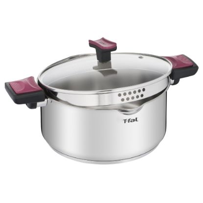 Picture of T-Fal Cook & Clip 5-Quart Dutch Oven, Maroon/Silver