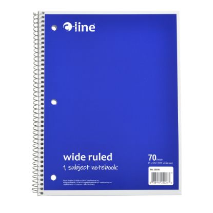 Picture of C-Line Wide Rule Spiral Notebooks, 8in x 10-1/2in, 1 Subject, 70 Sheets, Blue, Case Of 24 Notebooks