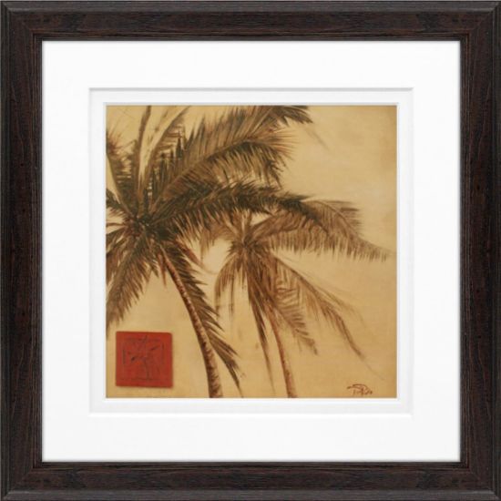 Picture of Timeless Frames Supreme Espresso-Framed Artwork, 8in x 8in, Sepia Palm II