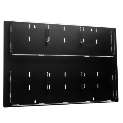 Picture of Alpine Adjustable Pockets Hanging Magazine Rack, 23inH x 29inW x 2inD, Black